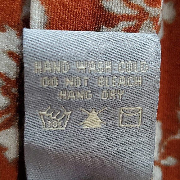 🆕️ Lark + Grey Women's Floral Rust Orange Long Sleeve Pleated Dress SIZE: PS - Picture 11 of 13